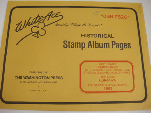 White Ace 1995 Regular Issue Plate Blocks Coil Strips Booklet Panes Supplement United States USR-PB26