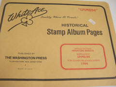 White Ace 1994 UNS Miniature Sheets Album Supplement United Nations UNMS-94