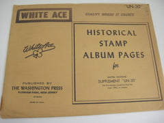 White Ace 1982 United Nations Singles Stamp Album Supplement UN-30 NOS