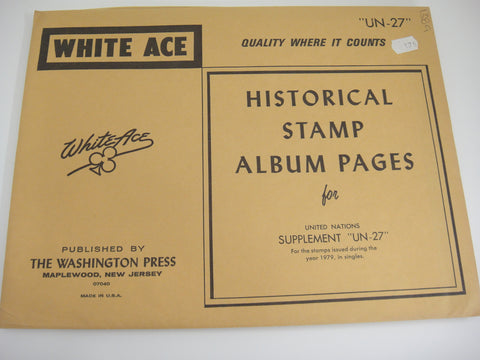 White Ace 1979 United Nations Singles Stamp Album Supplement UN-27