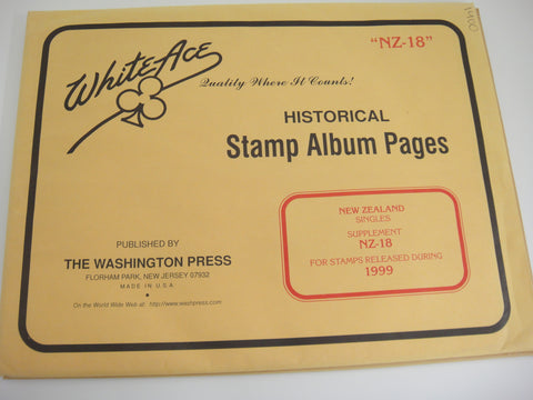 White Ace 1999 New Zealand Stamp Album Supplement NZ-18 NOS