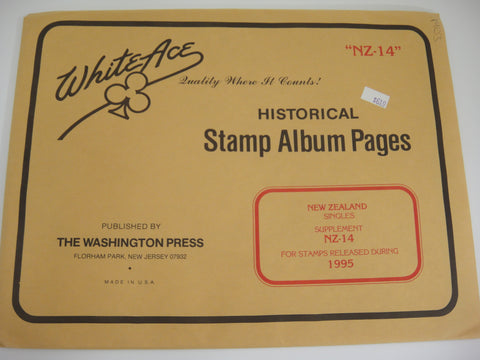 White Ace 1995 New Zealand Singles Stamp Album Supplement NZ-14