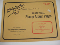 White Ace 1994 New Zealand Singles Stamp Album Supplement NZ-13