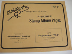 White Ace 1986 Palau Singles Stamp Album Supplement PA-3 NOS