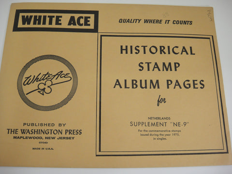 White Ace 1975 Netherlands Singles Stamp Album Supplement NE-9