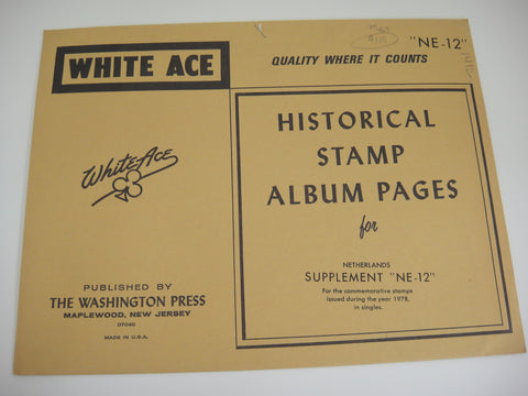 White Ace 1978 Netherlands Commemorative Stamp Singles Supplement NE-12