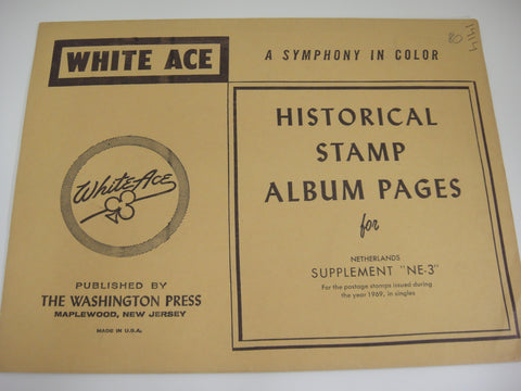 White Ace 1969 Netherlands Stamp Album Supplement NE-3 NOS