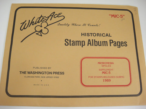 White Ace 1989 Micronesia Stamp Album Supplement Pages MIC-05