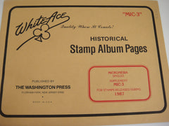 White Ace 1987 Micronesia Stamp Singles Album Supplement MIC-03 NOS