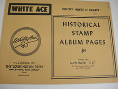 White Ace 1976 Vatican City Stamp Singles Album Supplement V-27 NOS
