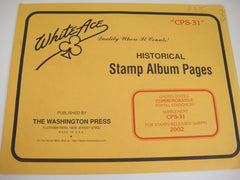 White Ace 2002 Commemorative Postal Stationery Supplement United States CPS-31