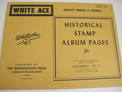 White Ace 1982 Commemorative Postal Stationery Supplement United States CPS-11