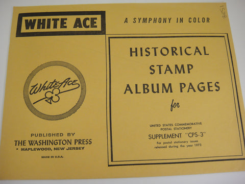 White Ace 1973 Commemorative Postal Stationery Supplement United States CPS-03