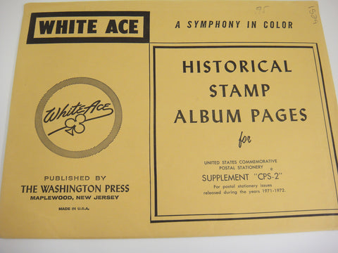 White Ace 1971-1972 Commemorative Postal Stationery Supplement United States CPS-02