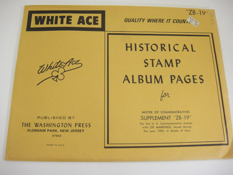 White Ace 1983 Mister Commemorative Zip Blocks of 4 Album Supplement 1983 ZB-19