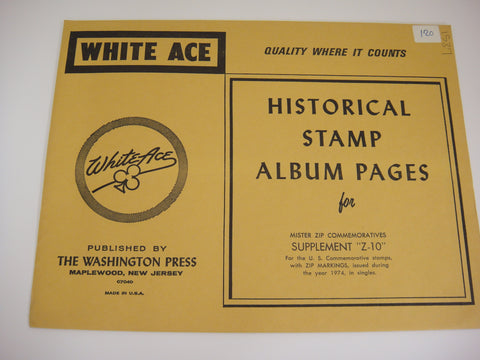 White Ace 1974 Mister Zip Commemorative Singles Supplement United States Z-10 NOS
