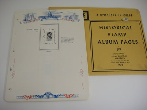 White Ace 1972 Dual Purpose Annuals Album Supplement for US Stamps & FDC