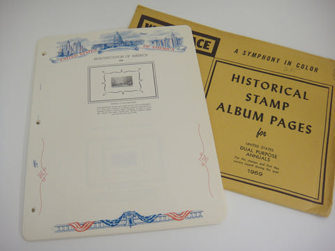 White Ace 1969 Dual Purpose Annuals Album Supplement for US Stamps & FDCs