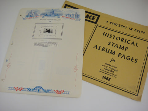 White Ace 1965 Dual Purpose Annuals Album Supplement for US Stamps & FDCs NOS
