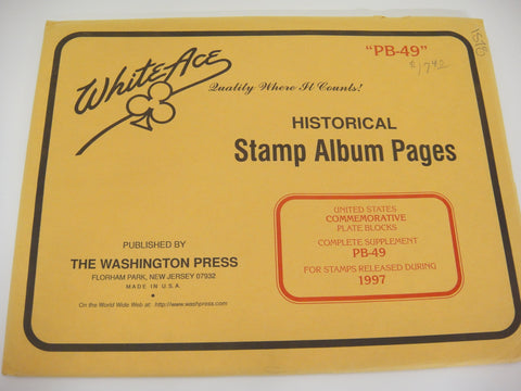 White Ace 1997 Commemorative Blocks Album Supplement United States 1997 YB