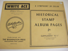 White Ace 1962 Israel Singles Stamp Album Supplement IS-13 NOS