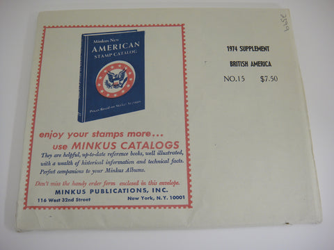 Minkus 1974 British America Stamp Album Supplement 15 NOS