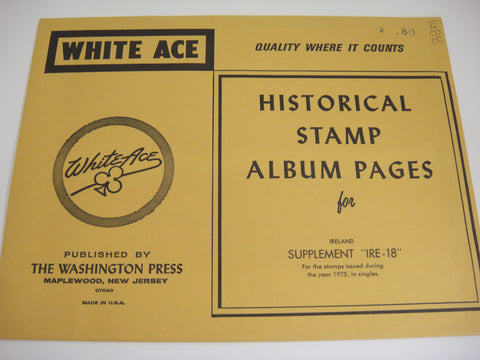 White Ace 1975 Ireland Stamp Singles Album Supplement IRE-18