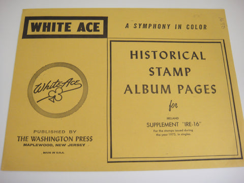 White Ace 1973 Ireland Stamp Singles Album Supplement IRE-16