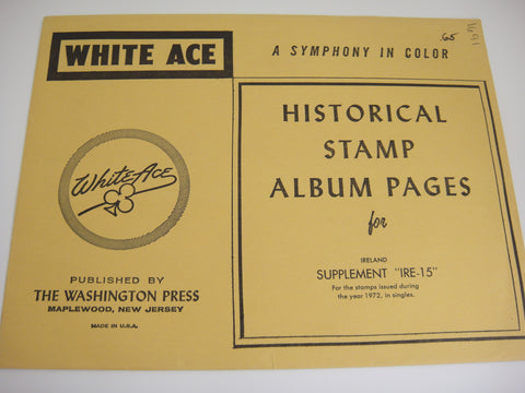 White Ace 1972 Ireland Stamp Singles Album Supplement IRE-15