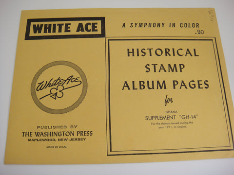 White Ace 1971 Ghana Stamp Singles Album Supplement GH-14