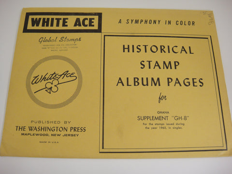White Ace 1965 Ghana Stamp Album Supplement GH-8 NOS