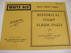 White Ace 1986 Europa Stamp Singles Album Supplement EU-29 NOS