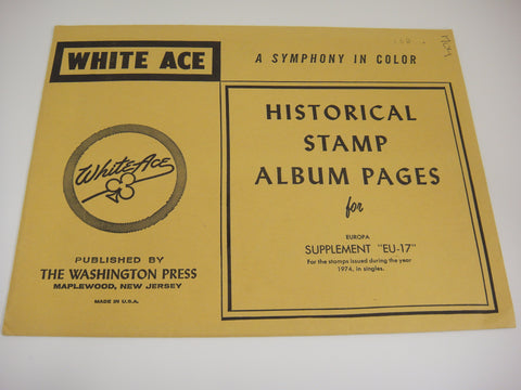 White Ace 1974 Europa Stamp Singles Album Supplement EU-17