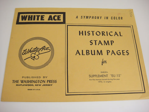 White Ace 1972 Europa Stamp Singles Album Supplement EU-15