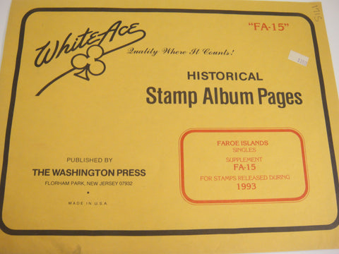 White Ace 1993 Faroe Islands Stamp Singles Album Supplement FA-15