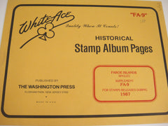 White Ace 1987 Faroe Islands Stamp Singles Album Supplement FA-9
