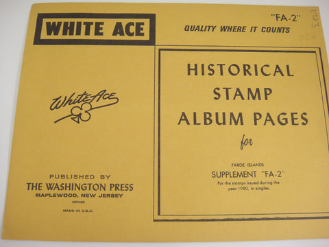 White Ace 1980 Faroe Islands Stamp Singles Album Supplement FA-2