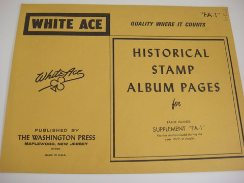 White Ace 1979 Faroe Islands Stamp Singles Album Supplement FA-1