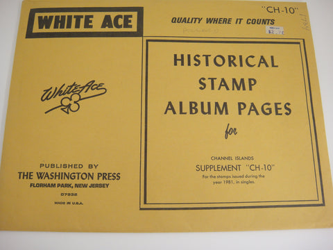 White Ace 1981 Channel Islands Stamp Album Supplement CH-10