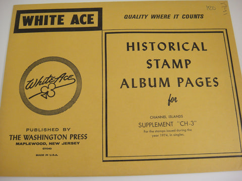 White Ace 1974 Channel Islands Stamp Album Supplement CH-3