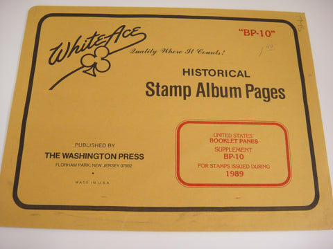 White Ace 1989 US Booklet Panes Album Supplement United States BP-10