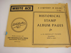 White Ace Booklet Panes Simplified Album Supplement United States 1898-1972 NOS