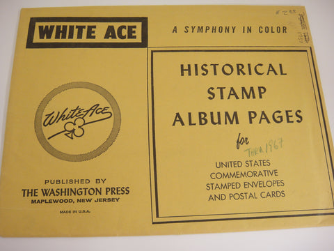 White Ace Commemorative Stamped Envelopes and Postal Cards Album United States 1876-1967