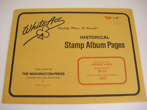 White Ace 1993 Booklet Panes Album Supplement United States BP-14