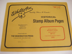White Ace 1991 Booklet Panes Stamp Album Supplement United States BP-12 NOS