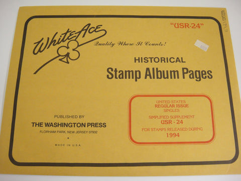 White Ace 1994 Regular Issue Singles Simplified Stamp Supplement United States USR-24