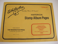 White Ace 1992 Commemorative Postal Stationery Supplement United States CPS-21