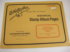 White Ace 1991 Commemorative Postal Stationery Supplement United States CPS-20