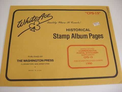White Ace 1990 Commemorative Postal Stationery Supplement United States CPS-19