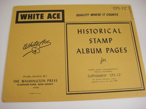White Ace 1983 Commemorative Postal Stationery Supplement United States CPS-12